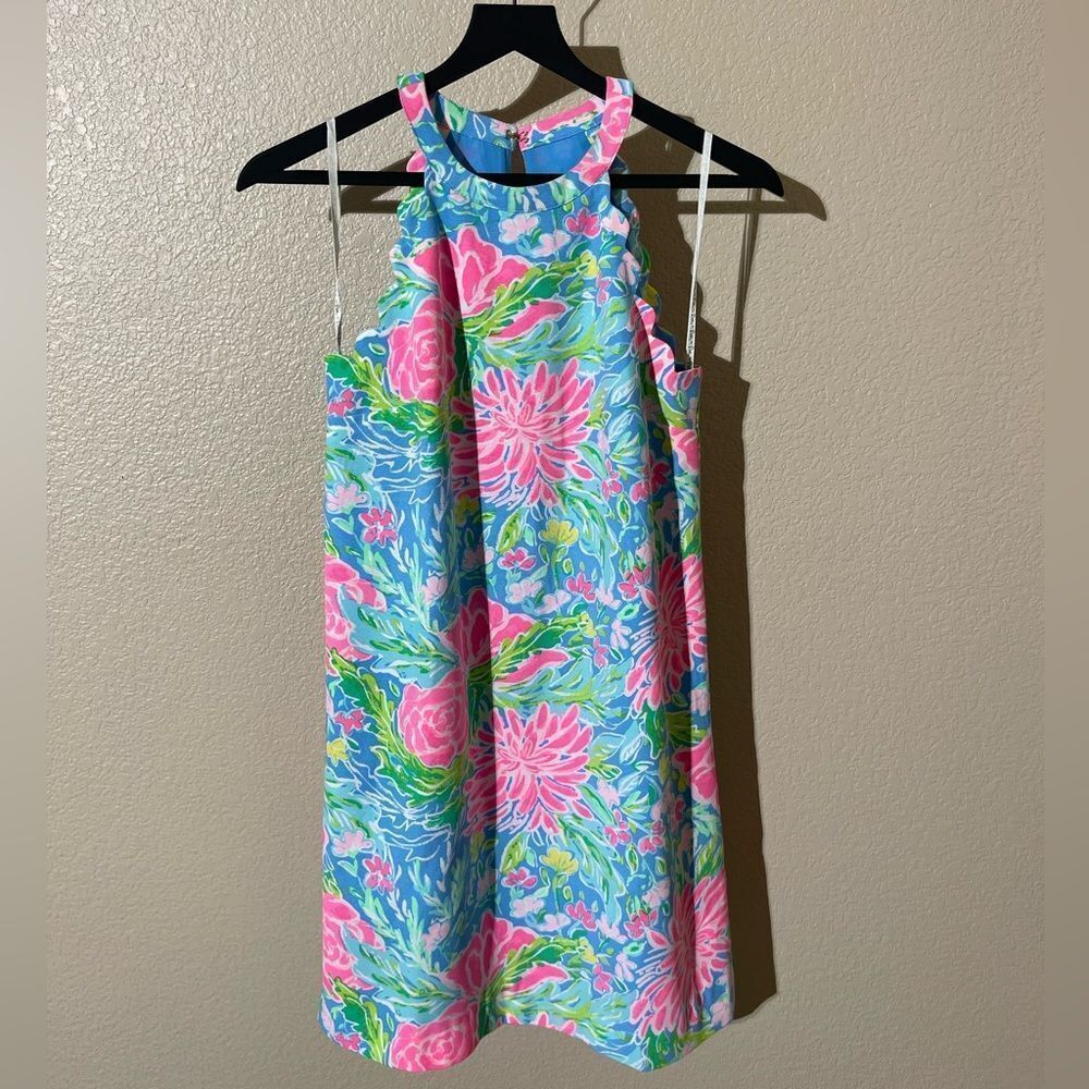 Lilly Pulitzer Floral Halter Dress - Blue and Pink